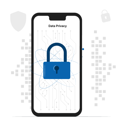 image showing mobile phone and lock presenting Privacy at the Core in GetBackLost