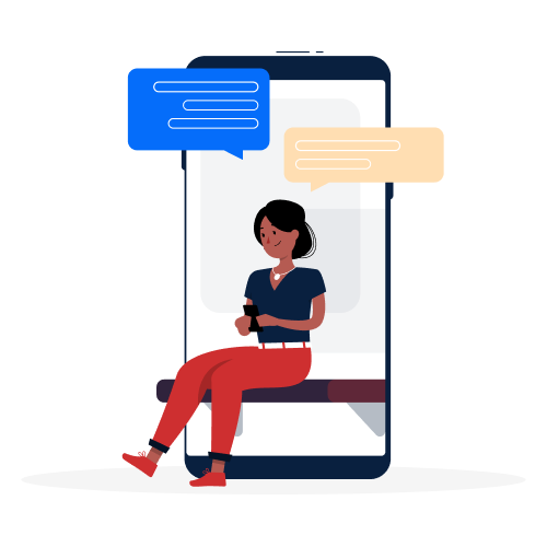 Image showing woman chatting on mobile presenting Connect with Confidence with GetBackLost