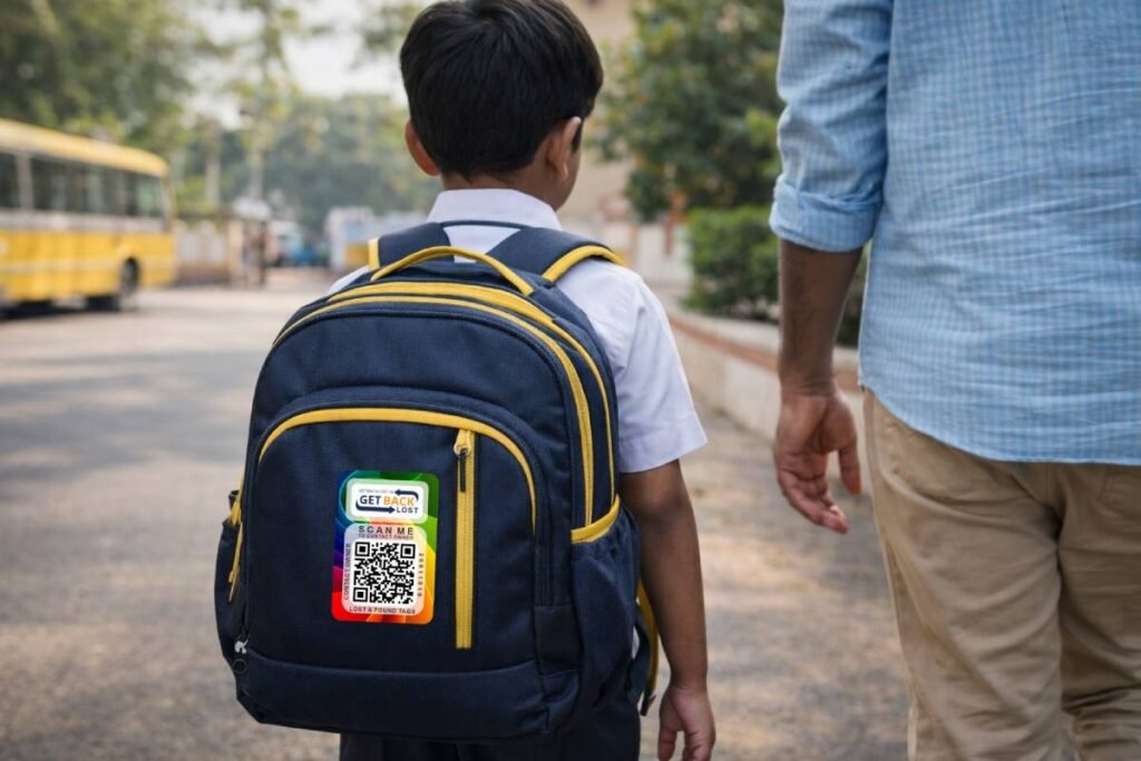 School bag lost and found tag helping parents recover lost school bags in India